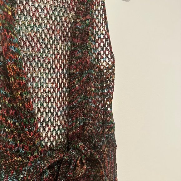 NWOT, Demanding, Multi-Color Knit Long Cardigan Vest, Size Small - Picture 8 of 13